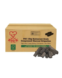 10kg Au Natural Lumpwood Charcoal Briquettes - Standard (RCB10) & FSC® Certified (RCB10FSC) Options - Single Boxes to Full Pallet Options