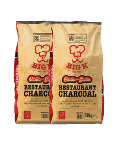 2 x Chilla-Grilla 12kg (RCH12FSC) Bag Restaurant Grade Lumpwood Charcoal Bundle