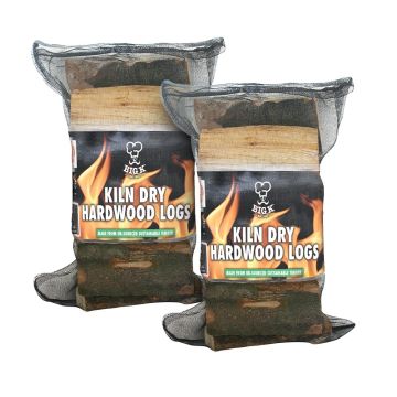 2 x Kiln Dried Hardwood Logs (LG01KD) FSC® Certified and Grown in Britain - Net Bags Bundle