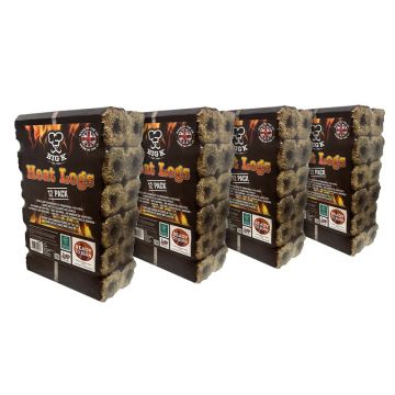 4 x Compressed Saw Dust Heat Logs (LGHEATFSC) - FSC® Certified Pack of 12 Heat Logs Bundle