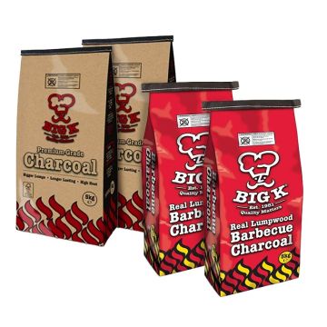 2 x Premium Grade Lumpwood Charcoal FSC® Certified (PCH05FSC) - 5kg Bag Bundle & 2 x Real Lumpwood Charcoal (CH05W) - 5kg Bag Bundle