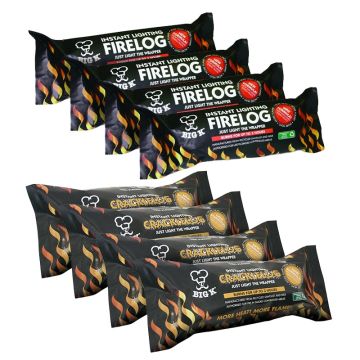 4 x Instant Light Fire Log (LGW10) & 4 x Instant Light Crackle Log (LGWCR) Bundle