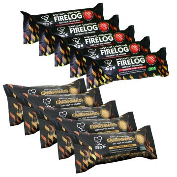 5 x Instant Light Fire Log (LGW10) & 5 x Instant Light Crackle Log (LGWCR) Bundle