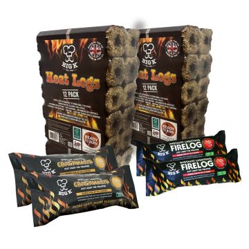 2 x Compressed Saw Dust Heat Logs (LGHEATFSC), 2 x Instant Light Fire Logs (LGW10) & 2 x Instant Light Crackle Logs (LGWCR) Bundle