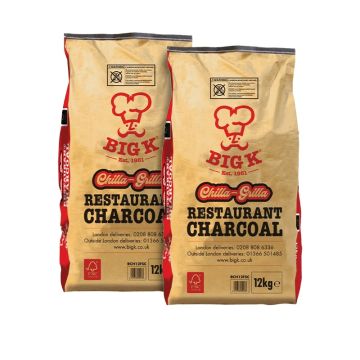 2 x Chilla-Grilla 12kg (RCH12FSC) Bag Restaurant Grade Lumpwood Charcoal Bundle