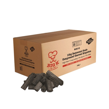 10kg Au Natural Lumpwood Charcoal Briquettes (RCB10) - 13 x 10kg Boxes on a Quarter Pallet