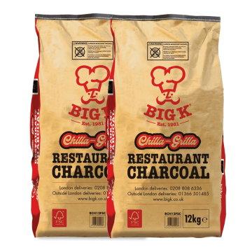 2 x Chilla-Grilla 12kg (RCH12FSC) Bag Restaurant Grade Lumpwood Charcoal Bundle
