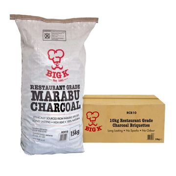 15kg Professional Marabu Lumpwood Charcoal (RCH15) & Au Natural 10kg (RCB10) Lumpwood Charcoal Briquettes Bundle