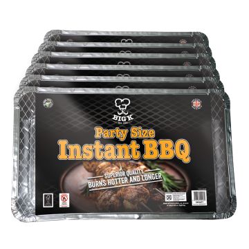 6 x All in One Large Party Disposable Barbecue with FSC® Certified Instant Light Lumpwood Charcoal (DBPARTY) Bundle