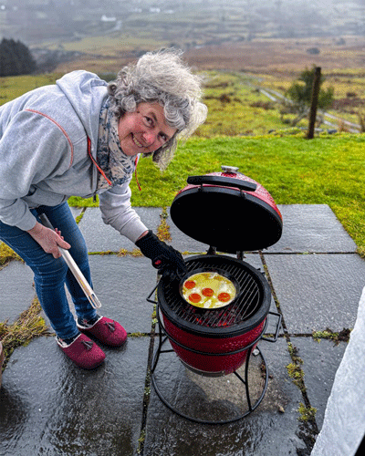 Sue Cooking in the hills
